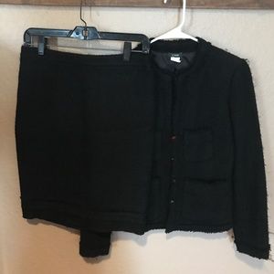 J. Crew Black Tweed Jacket/Skirt Suite